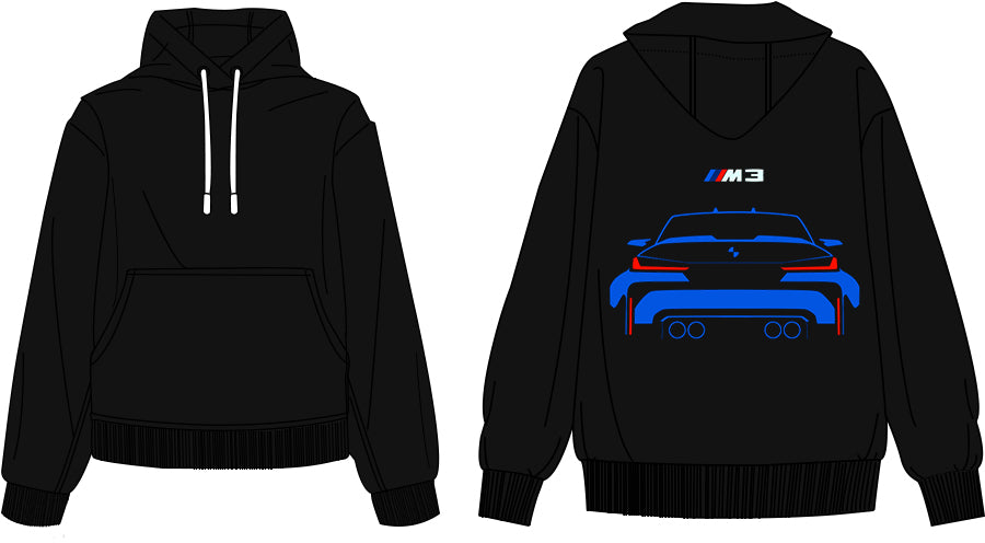 BMW M3 Car Design Black Hoodie